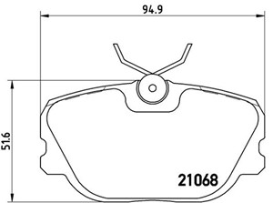 Bremseklosser sett, Framaksel, SAAB 900 I, 900 Cabriolet I, 900 Combi Coupe I, 9000, 9000 Halvkombi, 8961815, 8967077, 8968018, 8993719,