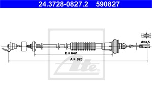 Kabel, clutchbetjening, PEUGEOT 206 CC, 206 Halvkombi, 206 SW, 206 Van, 2150 Y6