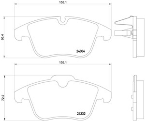 Bremseklosser sett, Framaksel, CITROËN,PEUGEOT, 1609253180, 1610103780, 1610103880, 1617283280, 1619790280, 425403, 425424, 4254A7, E172
