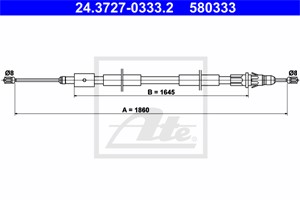 Kabel, parkeringsbremse, Bakre venstre, CITROËN XSARA PICASSO, 4745 W0