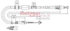 Kabel, parkeringsbremse, Høyre bak, HYUNDAI ELANTRA III, ELANTRA Sedan III, 597702D310