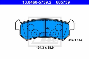 Bremseklosser sett, Bakaksel, CHEVROLET,DAEWOO, 96405131