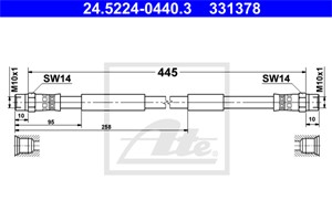 Bremseslange, Framaksel, VW, 251 611 775 B, 251 611 775 D, 291 611 775