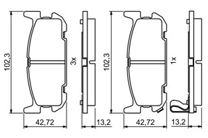 Bremseklosser sett, Bakaksel, MAZDA MX-5 II, NCY32643Z, NCY32643ZA, NCY32648ZA