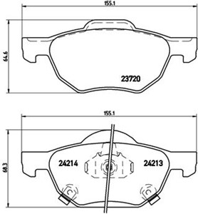 Bremseklosser sett, Framaksel, HONDA ACCORD VII, ACCORD Tourer VII, 45022SEAE01, 45022SEAEZ1