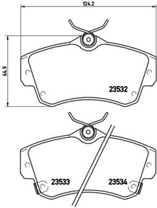 Bremseklosser sett, Framaksel, CHRYSLER PT CRUISER, PT CRUISER Cabriolet, 05017843AA, 05083853AA, 05083853AB, 05086364AA, 05086364AB, 50