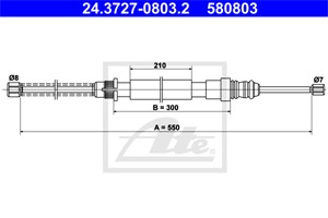 Kabel, parkeringsbremse, Høyre bak, PEUGEOT 405 I, 405 II, 405 Break I, 405 Break II, 4745 74