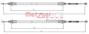 Kabel, parkeringsbremse, Bak, SMART CABRIO, CITY-COUPE, FORTWO Cabrio, FORTWO Coupé, 000 4161 V001, 000 4161 V002, 0004161V001, 0004161V