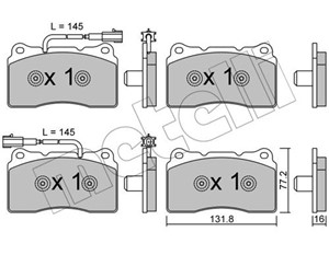 Bremseklosser sett, Framaksel, ALFA ROMEO GIULIETTA, 77365490