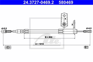 Kabel, parkeringsbremse, Høyre bak, MERCEDES-BENZ SL [R129], 129 420 09 85, A 129 420 09 85