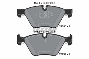 Bremseklosser sett, Framaksel, BMW, 2288856, 2288857, 34112288856, 34112288857, 34116771972, 34116777772, 34116797859, 6771972, 6777772,