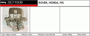 Bremsecaliper, Bak, Venstre, Bak akselen, HONDA,MG,ROVER, 43013-ST3-E00, 43013-ST3-E01, 43023-SK3-E00, 43230-SH3-G01, 43230-SH3-G02, 432