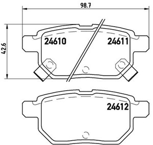 Bremseklosser sett, Bakaksel, Framaksel, ASTON MARTIN,SUBARU,TOYOTA, 0446602240, 0446602260, 0446602270, 0446612130, 0446612140, 0446612
