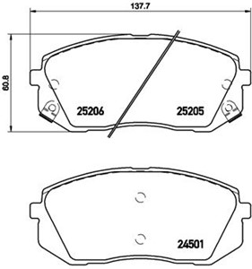 Bremseklosser sett, Framaksel, HYUNDAI,KIA, 581012SA50, 581012SA51, 581012SA70, 581012SA75, 581012YA00, 581012YA50, 581013RA05, 581013RA