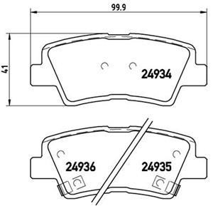 Bremseklosser sett, Bakaksel, HYUNDAI,KIA,SSANGYONG, 48413341A0, 583022EA31, 583022HA50, 583022HA51, 583022KA00, 583022KA10, 583022KA50,