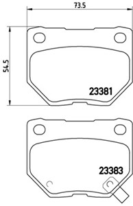 Bremseklosser sett, Bakaksel, SUBARU IMPREZA Kombi, IMPREZA Sedan, 26696FA000, 26696FA020, 26696FE060, 26696FE070, MDX2750AA