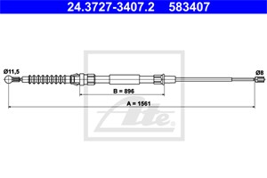 Kabel, parkeringsbremse, Bak, VW TOURAN, TOURAN VAN, 1T0 609 721 H
