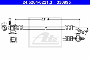 Bremseslange, Bakaksel, TOYOTA COROLLA, COROLLA Kombi, COROLLA Sedan, COROLLA Verso, MATRIX, 90080-94133, 90947-02C50, 90947-02E88