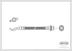 Bremseslange, Venstre bakaksel, TOYOTA AVENSIS, AVENSIS Kombi, AVENSIS Sedan, 90947-02E85