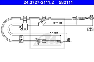 Kabel, parkeringsbremse, Høyre bak, MITSUBISHI COLT VI, COLT CZC Cabriolet VI, COLT Skåp/halvkombi, MR955260