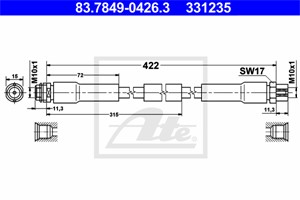 Bremseslange, Framaksel, AUDI A8 D3, 4E0 611 701