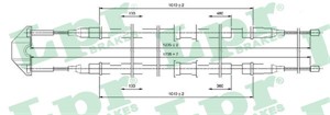 Kabel, parkeringsbremse, Bak, Senter, OPEL COMBO Skåp/stor limousine, COMBO Tour, VAUXHALL COMBO Mk II, COMBO TOUR Mk II, 24468130, 5221
