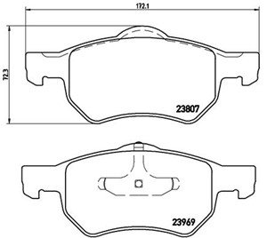 Bremseklosser sett, Framaksel, CHRYSLER RAM VAN Van, VOYAGER IV, VOYAGER / GRAND VOYAGER III, VOYAGER VAN IV, 05015365AA, 05072215AA, 05