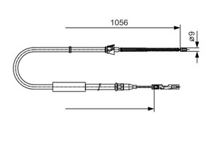 Kabel, parkeringsbremse, Venstre, AUDI A2, 8Z0 609 721 C, 8Z0 609 721 G