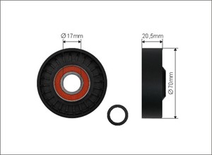 Strammerull, kilerem med ribber, FORD FOCUS II, KUGA I, VOLVO C30, C70 Cabriolet II, S40 II, V40 Halvkombi, V50, 1540603, 31251653, 8M5N