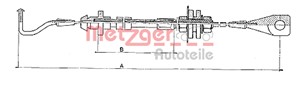 Gasskabel, VW GOLF I, GOLF II, JETTA I, JETTA II, PASSAT B3/B4, PASSAT B3/B4 Variant, 171 721 555L, 357 721 555A