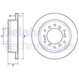 Bremseskive, Bakaksel, LEXUS GX, TOYOTA 4 RUNNER V, FJ CRUISER, FORTUNER, LAND CRUISER PRADO, LAND CRUISER VAN, 4243160311, 42431-60311