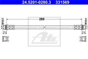 Bremseslange, Bakaksel, DACIA,RENAULT, 46 21 072 11R