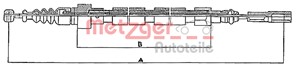 Kabel, parkeringsbremse, Bak, Høyre, Venstre, VW PASSAT B2, PASSAT B2 Sedan, PASSAT B2 Variant, 321 609 721E