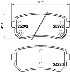 Bremseklosser sett, Bakaksel, HYUNDAI,KIA, 583021HA00, 583021HA10, 583021MA00, 583021MA40, 583021YA30, 583022LA00, 583022LA31, 583022LA4
