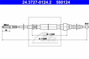 Kabel, parkeringsbremse, Bak, VW GOLF II, JETTA II, 191 609 721 D