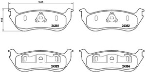 Bremseklosser sett, Bakaksel, FORD USA ESCAPE, EXPLORER, 1L2Z2200AA, 2L2Z2200AA, 3L242200BA, 3L2Z2200BA, 6L2Z2200A, 7L2Z2200A