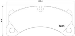 Bremseklosser sett, Framaksel, PORSCHE CAYENNE, 7P5698151, 95835193930