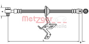 Bremseslange, Framaksel venstre, MERCEDES-BENZ M-KLASS [W163], 163 420 24 48, 1634202448, A 163 420 24 48, A1634202448