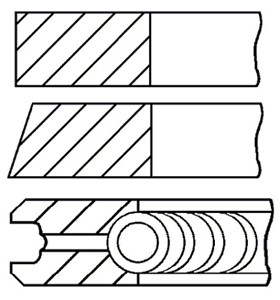Stempelringsett, CITROËN,FIAT,HYUNDAI,LDV,PEUGEOT,ROVER,SUZUKI,TALBOT, 9400640430