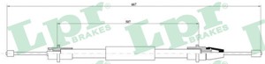 Kabel, parkeringsbremse, Bak, Høyre, PEUGEOT 406 Coupé, 4745J7