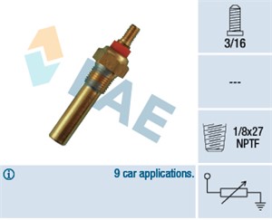 Kjølevæsketemperatursensor, FORD SCORPIO I, SCORPIO Sedan I, SCORPIO Turnier I, SIERRA Halvkombi II, SIERRA Turnier II, 009185906, 01317