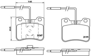Bremseklosser sett, Framaksel, CITROËN AX, SAXO, SAXO Hatchback van, PEUGEOT 106 I, 106 II, 106 Van Skåp/halvkombi II, 442794, E172169