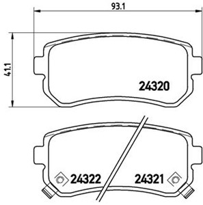 Bremseklosser sett, Bakaksel, HYUNDAI,KIA, 583020QA00, 583020ZA00, 583021GA00, 583021XA30, S583020ZA00, S583021GA00
