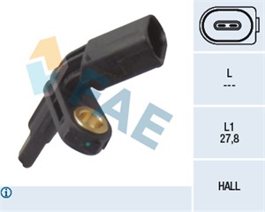 Sensor, hjulturtall, Framaksel venstre, Venstre bakaksel, AUDI,PORSCHE,SEAT,SKODA,VW, 7H0 927 803, ALS-430, WHT 003 857