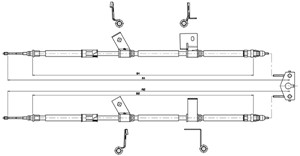 Kabel, parkeringsbremse, Bak, OPEL ADAM, 13356229, 13450575, 522115, 522142