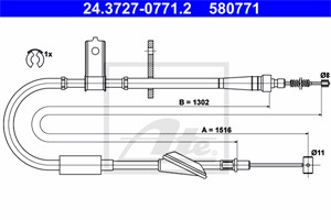 Kabel, parkeringsbremse, Bakre venstre, OPEL AGILA, SUZUKI WAGON R+ Halvkombi, VAUXHALL AGILA Mk I, 47 00 358, 47 05 532, 47 05 708, 544