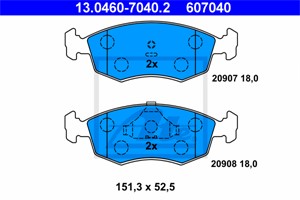 Bremseklosser sett, Framaksel, FORD, 1647730, 5020817, 5023998, 6127527, 6136892, 6189147, 6189148, 6704269, 89GB-2K021-AB