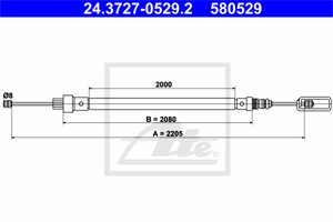 Kabel, parkeringsbremse, Høyre bak, CITROËN EVASION Minibus, minivan, FIAT ULYSSE, LANCIA ZETA, PEUGEOT 806, 1472958080, 4745 F5