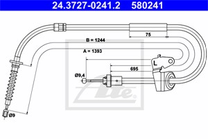 Kabel, parkeringsbremse, Bakre venstre, MINI MINI, MINI Cabriolet, MINI Coupé, MINI Roadster, 34 40 6 769 955