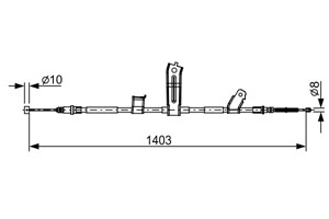 Kabel, parkeringsbremse, Venstre, CHEVROLET SPARK, 95 227 771, 95 421 243, 95 930 043, 95 999 253, 96 683 000